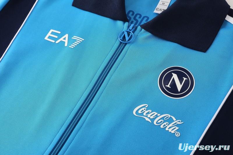 25/26 SSC Napoli Sky Blue Full zipper Jacket Tracksuit+ long pants