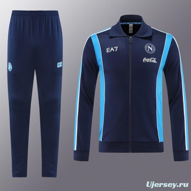 25/26 SSC Napoli Navy Blue  Full zipper Jacket Tracksuit+ long pants