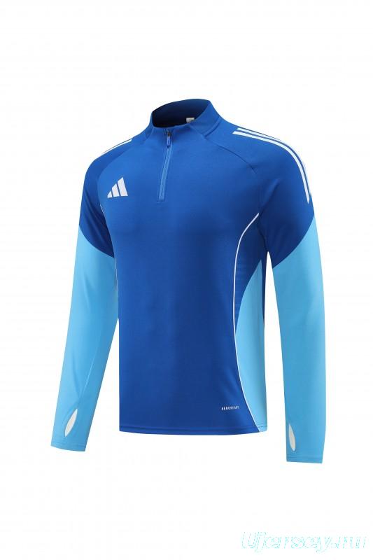 25/26  Adidas Royal Blue/Sky Blue Full zipper Jacket Tracksuit+ long pants