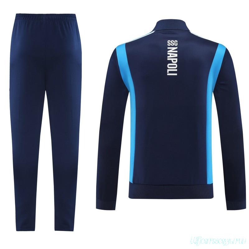 25/26 SSC Napoli Navy Blue  Full zipper Jacket Tracksuit+ long pants
