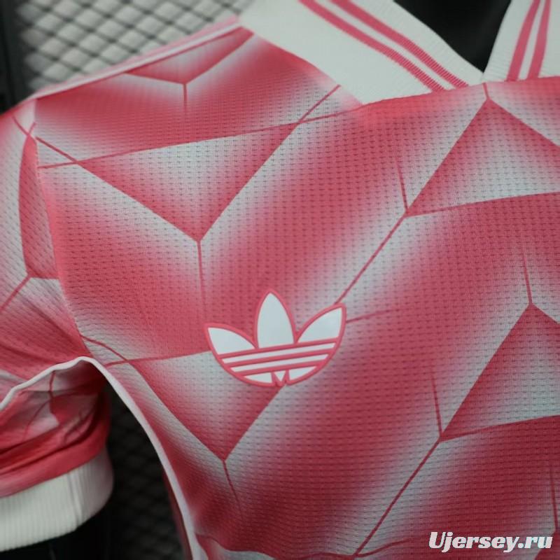 Player Version 1988/89 Real Madrid Third Pink with Geometric Chevron Pattern Jersey