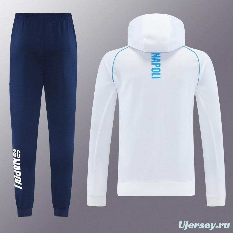 25/26 Napoli  White  Full zipper Jacket Tracksuit+ long pants