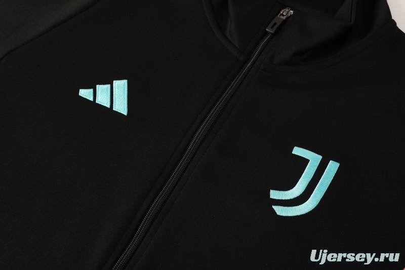 25/26  Juventus Black  Full zipper Jacket Tracksuit+ long pants