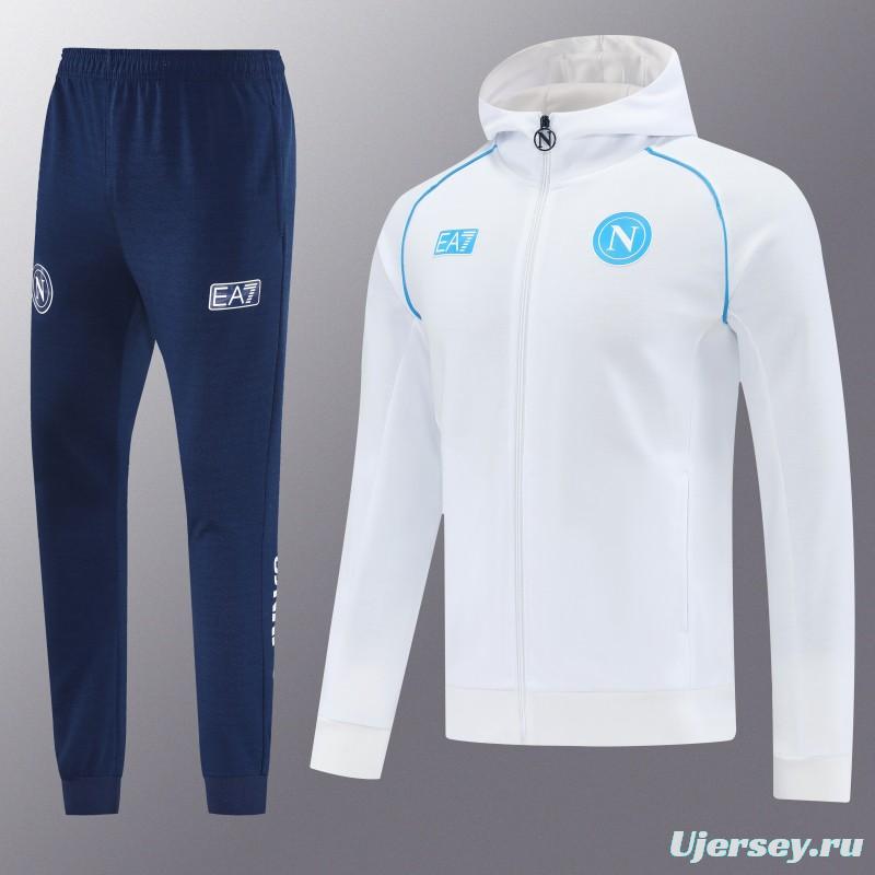 25/26 Napoli  White  Full zipper Jacket Tracksuit+ long pants