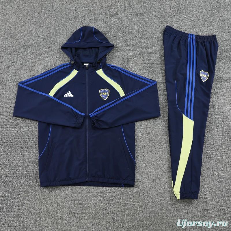 25/26 Boca Juniors Navy Blue Full zipper Jacket Tracksuit+ long pants