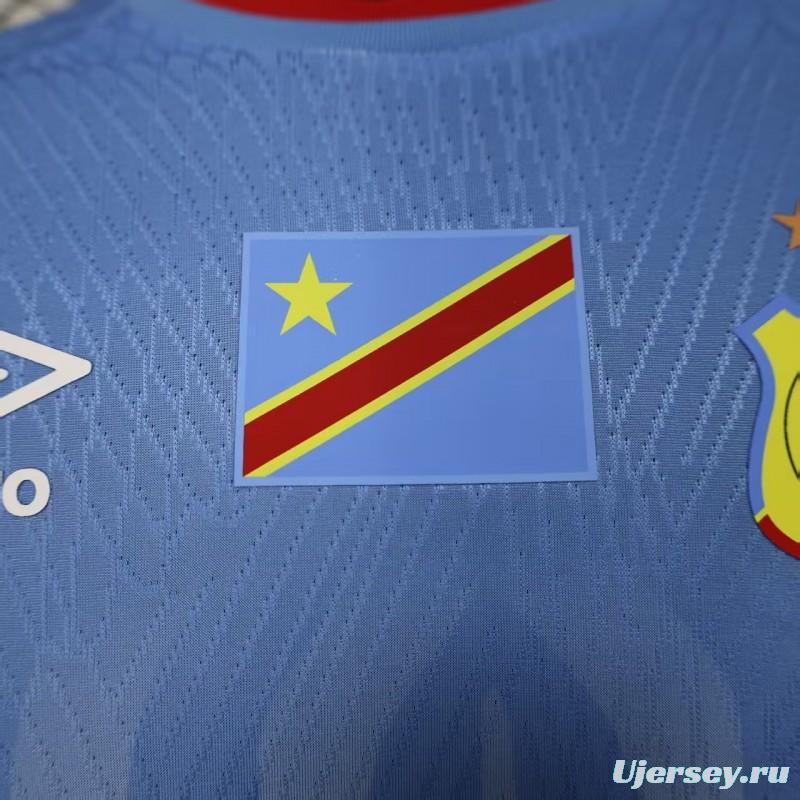Player Version 2026 DR Congo Home Sky Blue Flame Jersey