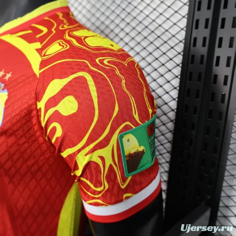 Player Version 2026 DR Congo Away Red Yellow Flame Jersey