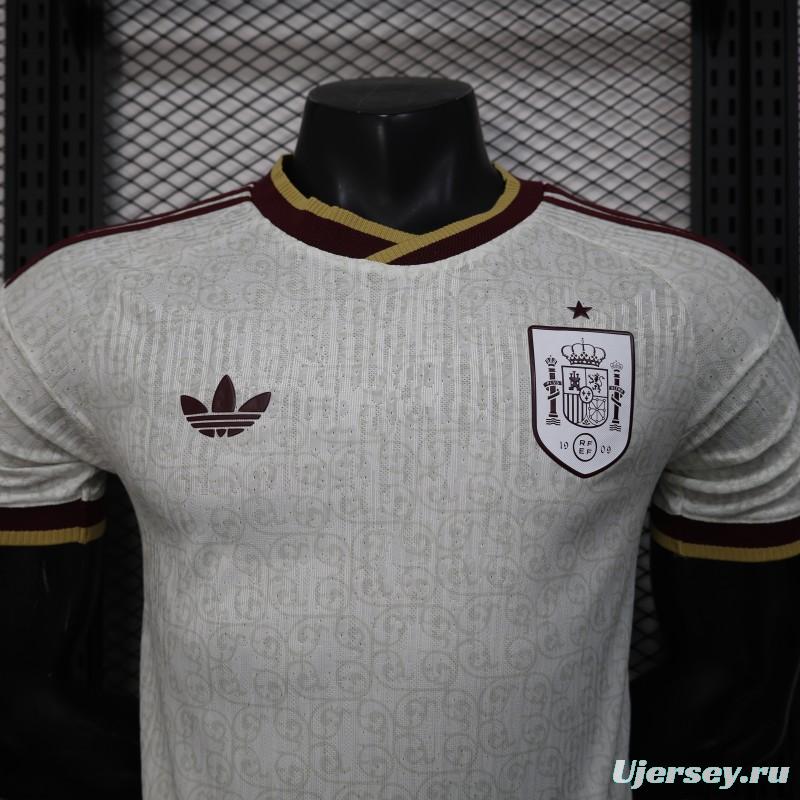 2026 Player Version  Spain Away Off-White Jersey