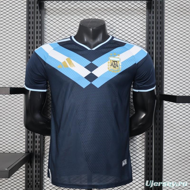 2026 Player Version  Argentina  Away Navy Blue Jersey
