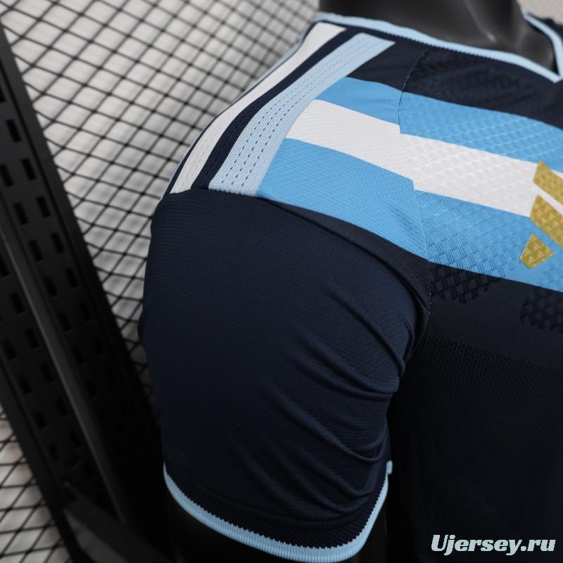 2026 Player Version  Argentina  Away Navy Blue Jersey