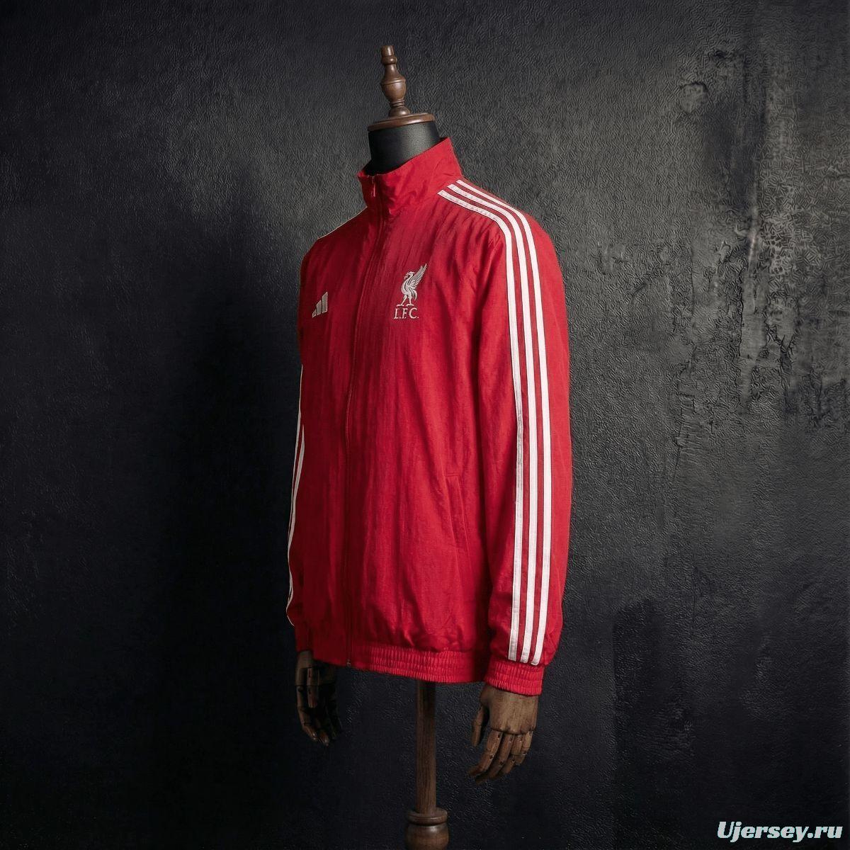 2026 Liverpool Red And White Reversible Full Zipper Jacket