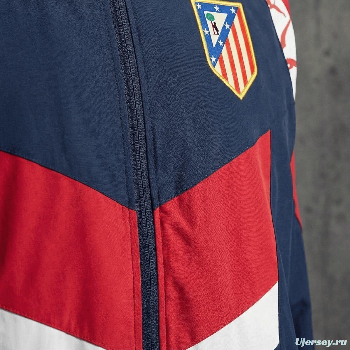 1996/97 Vintage Style Atletico Madrid Black Jacket Windbreaker