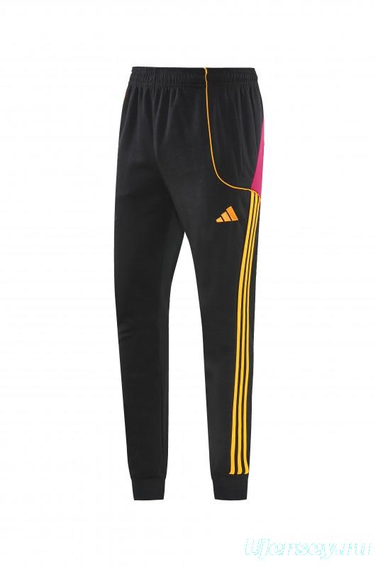 26/27 Roma Black Full Zipper Hooded Jacket Tracksuit + Long Pants