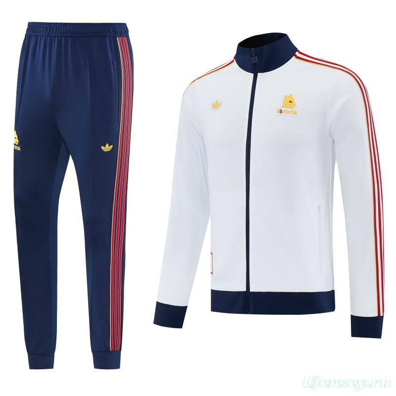 25/26 Roma White Full Zipper Jacket + Long Pants