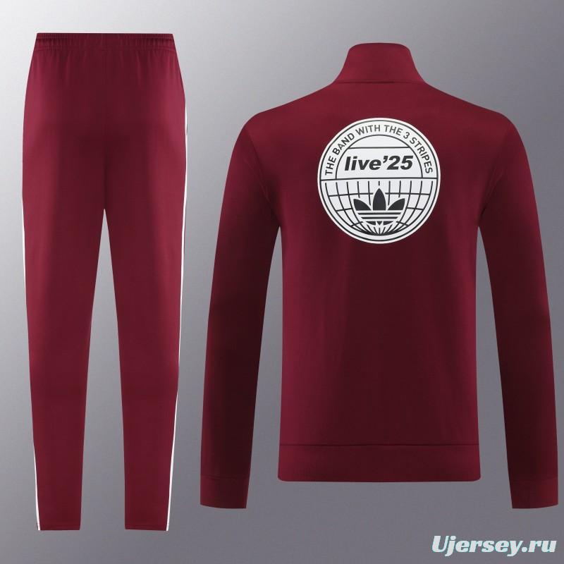 2026 Adidas x OASIS Wine Full Zipper Jacket + Long Pants