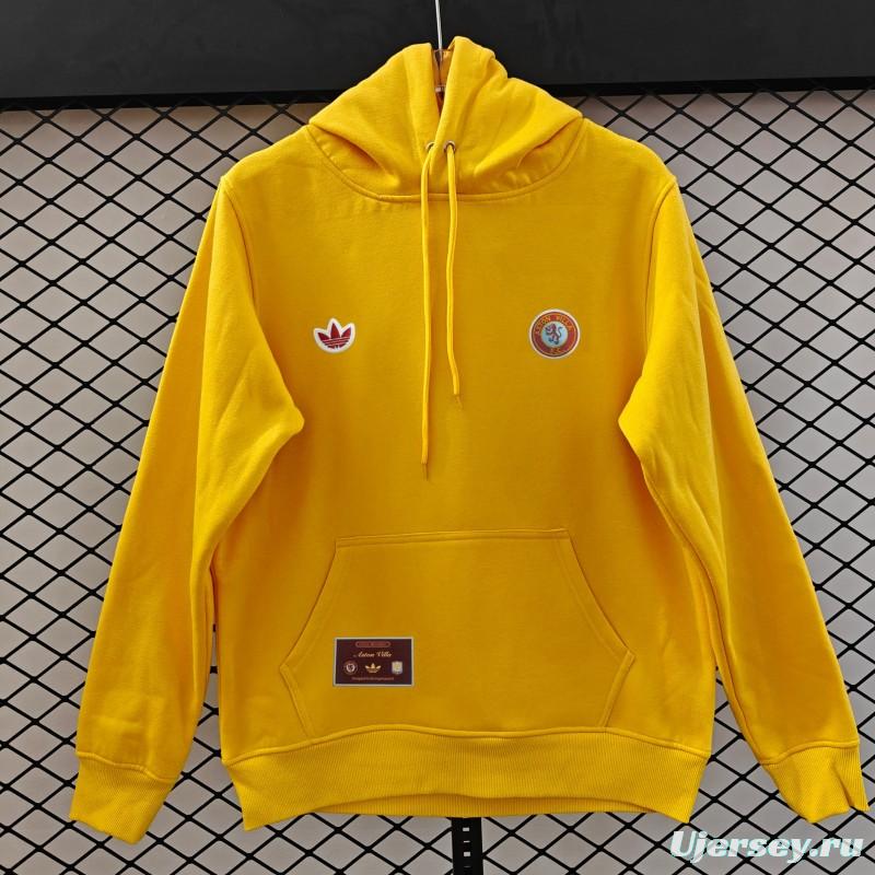 Player Version 2026  Aston Villa x Adidas Home Embroidered Fleece Hoodie 9 Colors