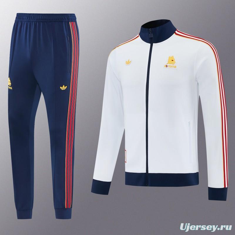 25/26 Roma White Full Zipper Jacket + Long Pants
