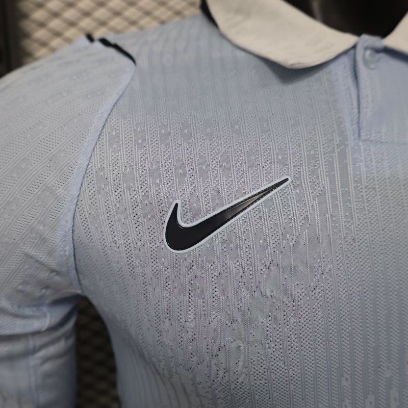 2026 Player Version Uruguay Light Blue with White Collar Long Sleeve Jersey