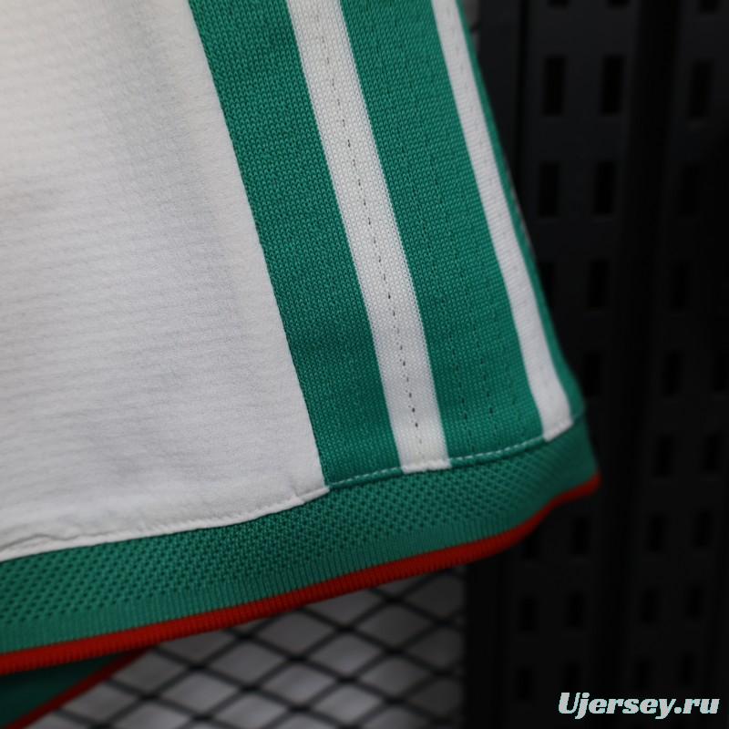 2026 Player Version Algeria White with Green Stripes Shorts