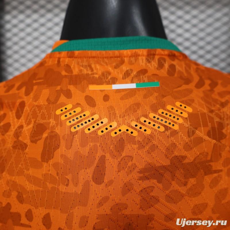 2026 Player Version Ivory Coast Orange with Leopard Pattern Jersey