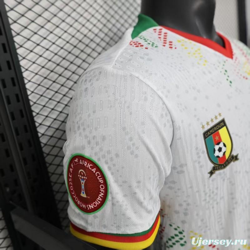 2026 Player Version Cameroon Home White with Red, Dot Pattern Jersey