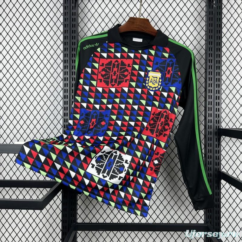 1990 Retro Argentina Goalkeeper Long Sleeve Jersey