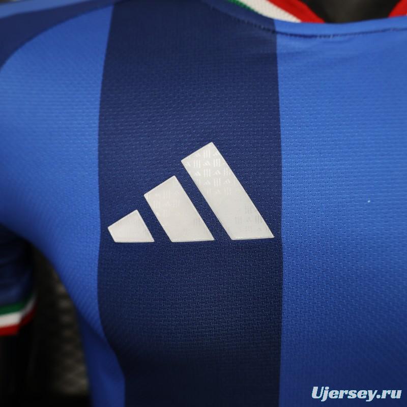 2026 Player Version Italy Blue with Tonal Vertical Stripes Jersey