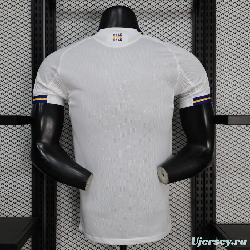 25/26 Player Version Boca Juniors White with Blue and Yellow Gradient Horizontal Stripes Jersey