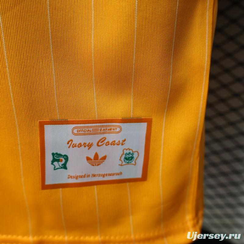 Player Version 2026 Ivory Coast Orange Terrace Icons White Jersey