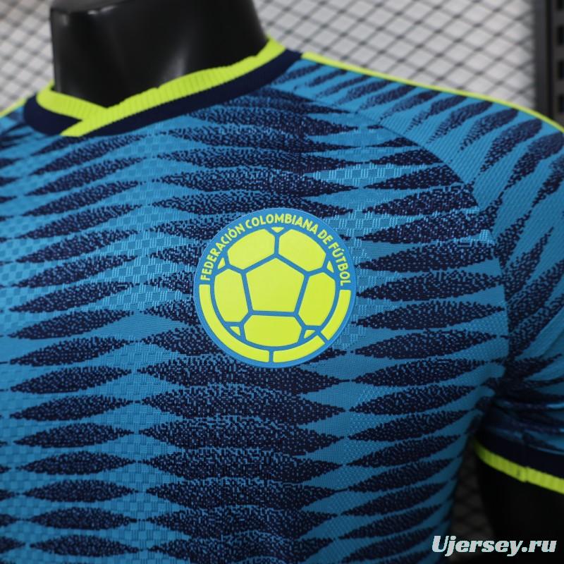 2026 Player Version Colombia Blue with Wavy Zigzag Pattern Jersey