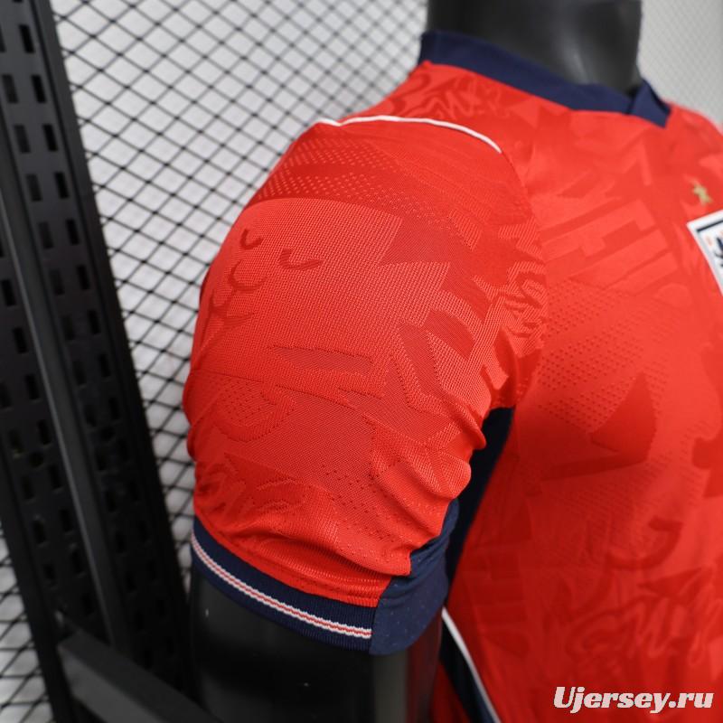 2026 Player Version England Red with Abstract Graphic Pattern Jersey