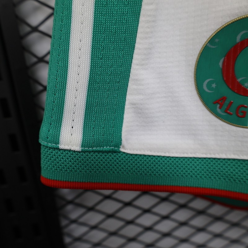2026 Player Version Algeria White with Green Side Stripes Shorts