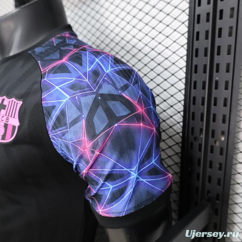 Player Version 25/26 FC Barcelona Black with Neon Geometric Pattern Jersey