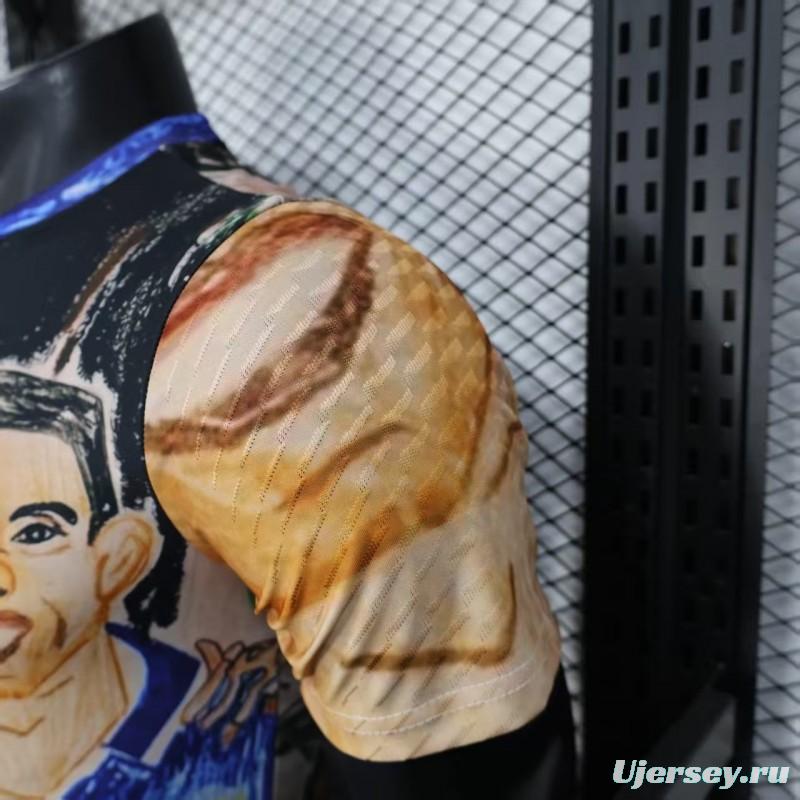 Player Version 2026 Brazil CBF Hand-Drawn Art Special Edition Jersey Featuring Ronaldo & Ronaldinho