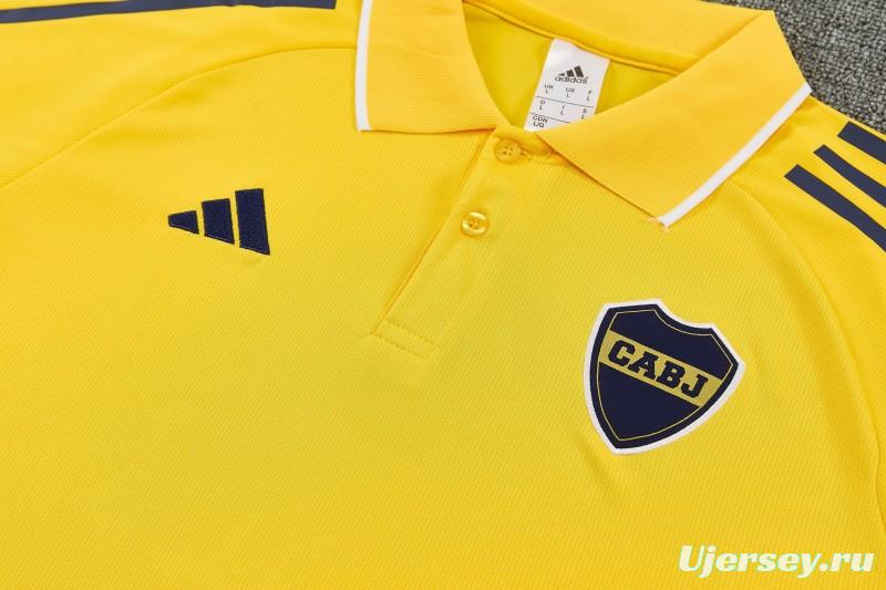 26/27 Boca Yellow Polo Training Shirt + Long Pants Tracksuit