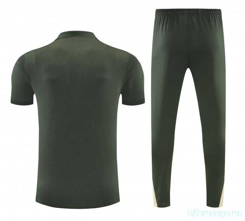 26/27 Chelsea  Dark Green Polo Training Shirt + Long Pants Tracksuit