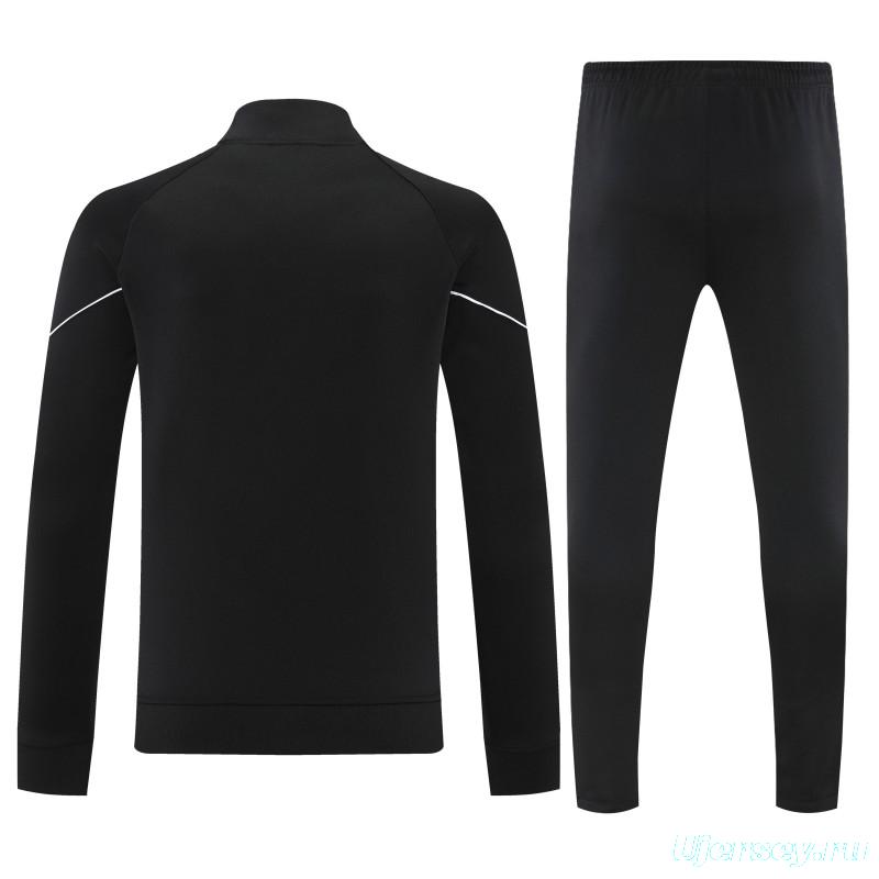 25/26 AC Milan Black Full Zipper Jacket Tracksuit + Long Pants