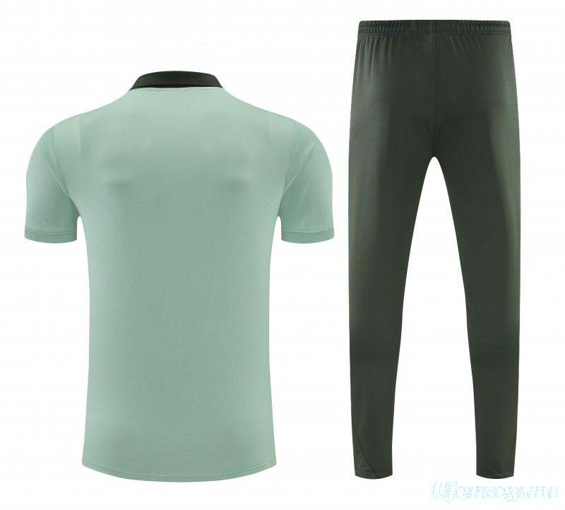 26/27  Chelsea Light Green Polo Training Shirt + Long Pants Tracksuit