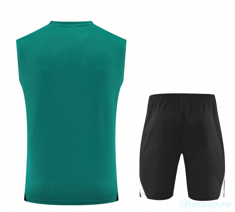 26/27 Liverpool  Green Sleeveless Training Vest + Black Shorts Set