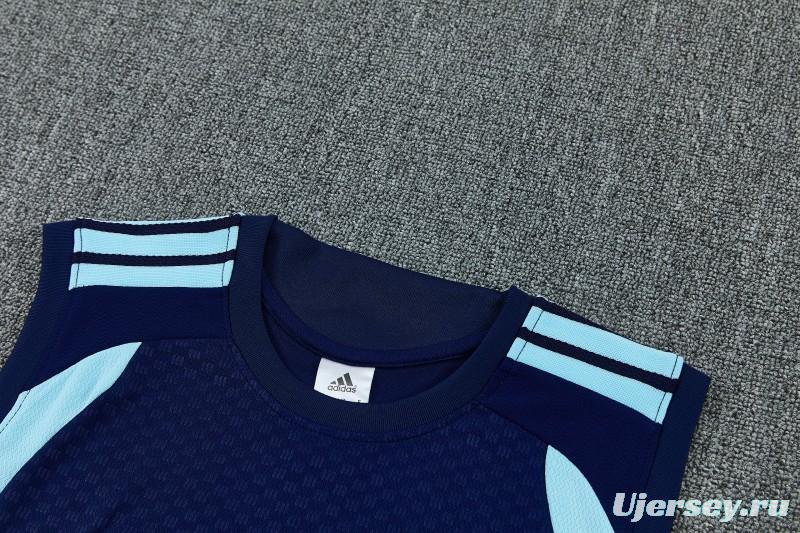 26/27 Argentina Navy Blue Sleeveless Training Vest +Soccer Shorts