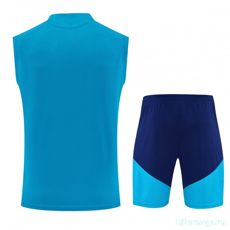 26/27 Spain Light Blue Sleeveless Training Vest +Soccer Shorts