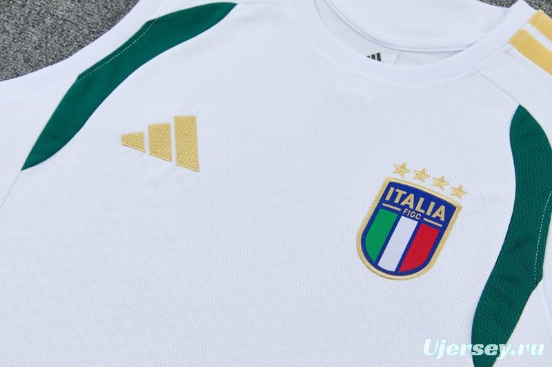 26/27  Italy White Sleeveless Training Vest +Shorts Set