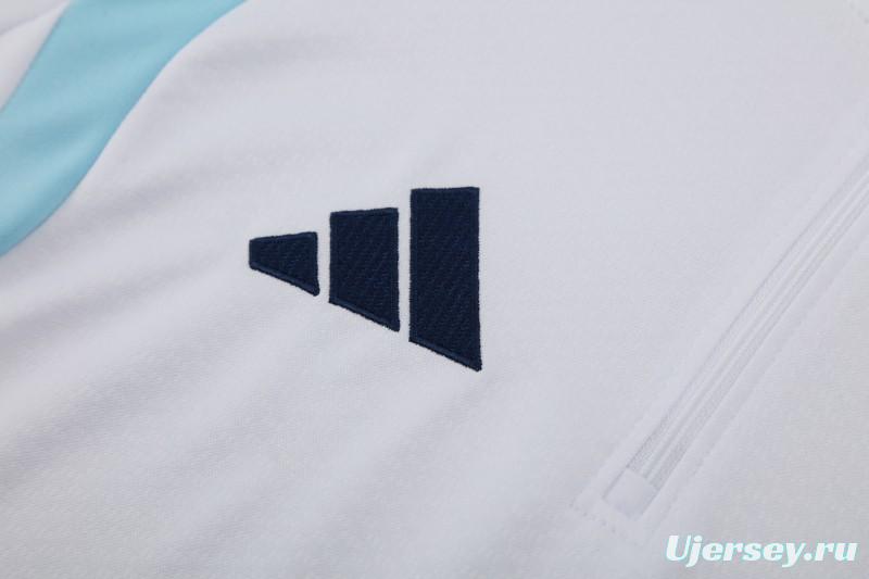 26/27 Argentina White Half Zipper Jacket  Tracksuit + Long Pants