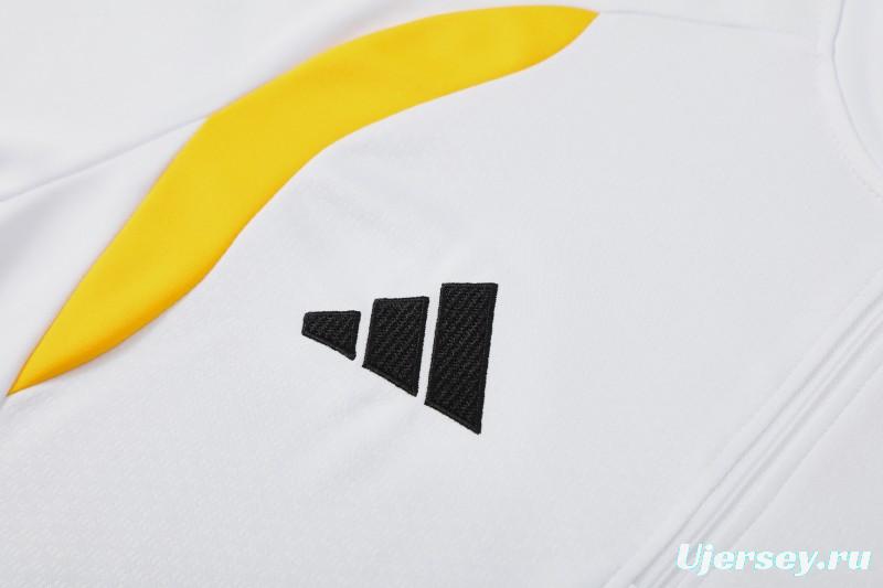 26/27 Germany White Half Zipper Jacket Tracksuit  + Long Pants