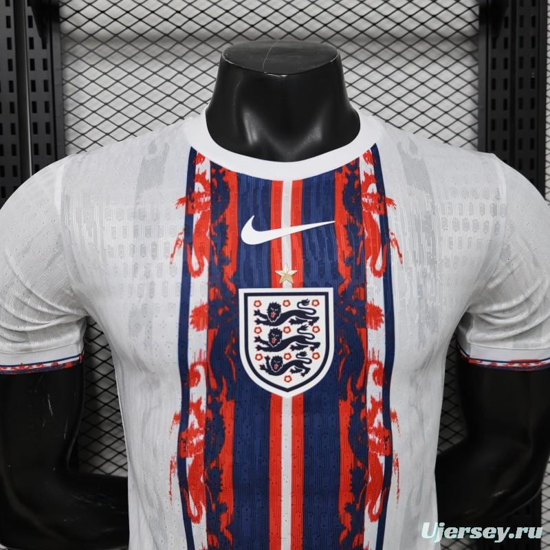 Player Version 2026 England White Blue Red Lion Totem Special Edition Jersey