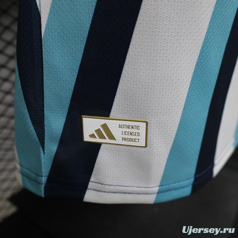 Player Version 2026 Argentina White Light Blue Dark Blue Radial Stripe Special Edition Jersey