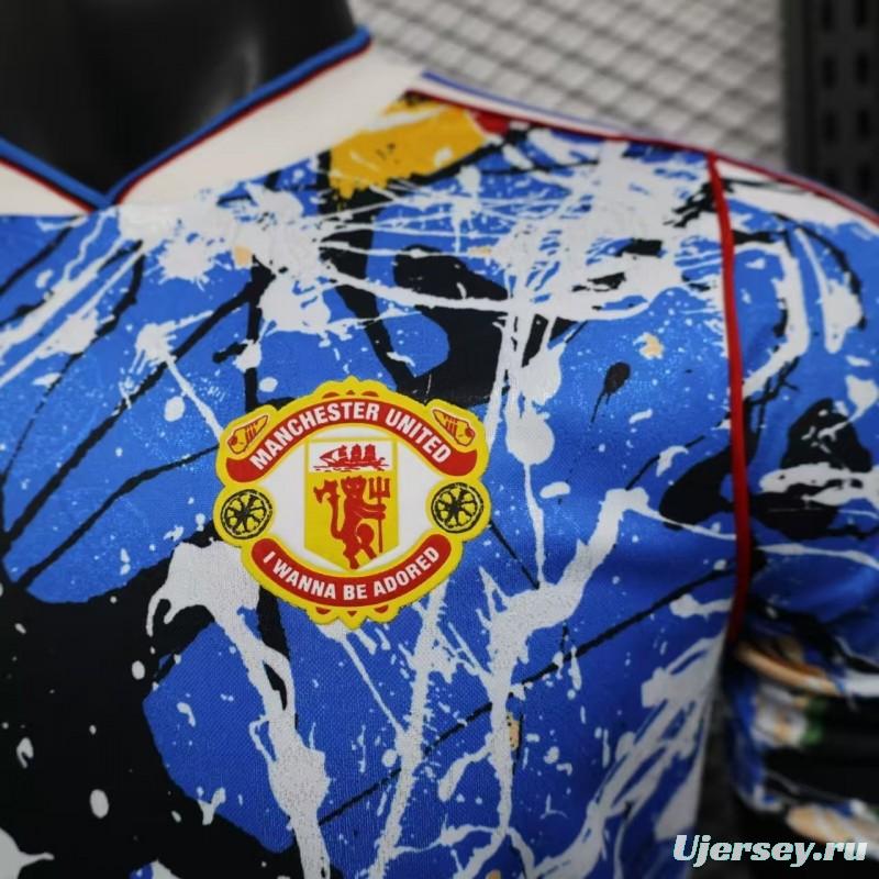 Player Version 26/27 Manchester United Multicolor Paint Splash Art Special Edition Jersey