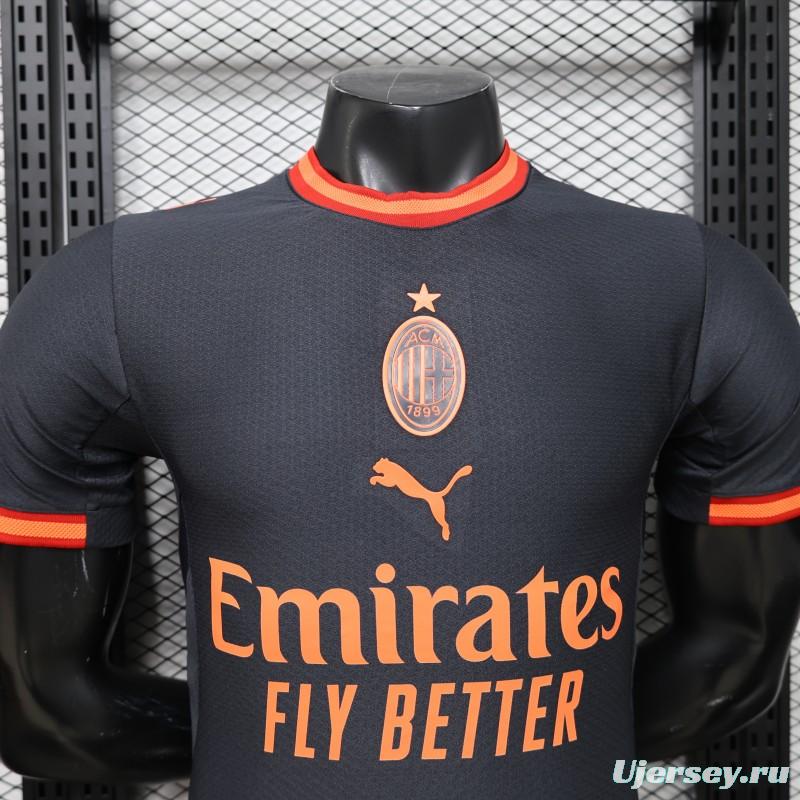 Player Version 26/27 AC Milan Away Navy Blue with Copper Orange Accents Jersey