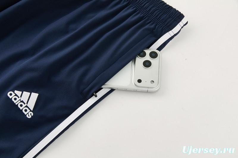 26/27 Real Madrid Navy Blue Full Zipper Hooded Windbreaker Tracksuit + Long Pants
