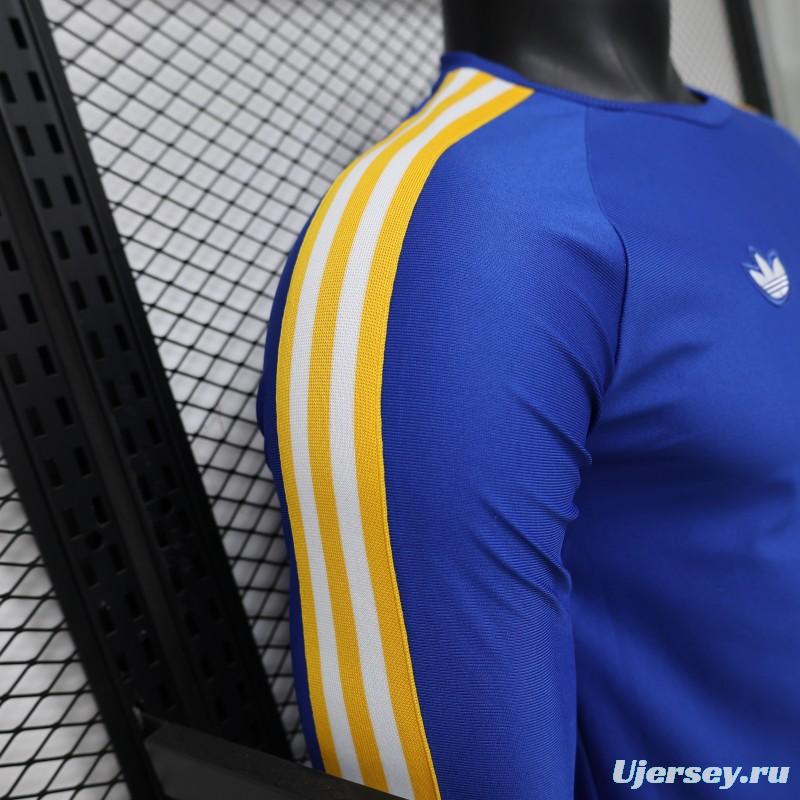 Player Version 2026 Real Madrid Blue Long Sleeve  Adidas Originals Retro Special Edition Jersey